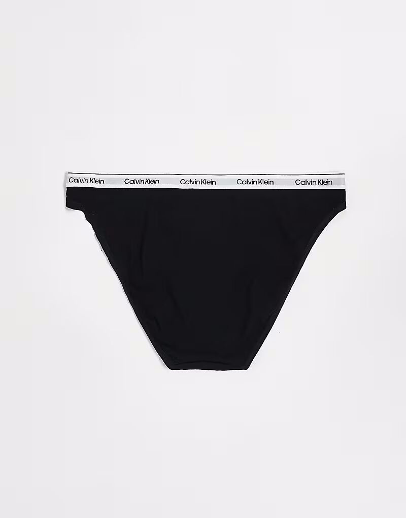 Комплект из 5 пар трусиков-бикини Calvin Klein Modern Logo черного цвета — фото 3