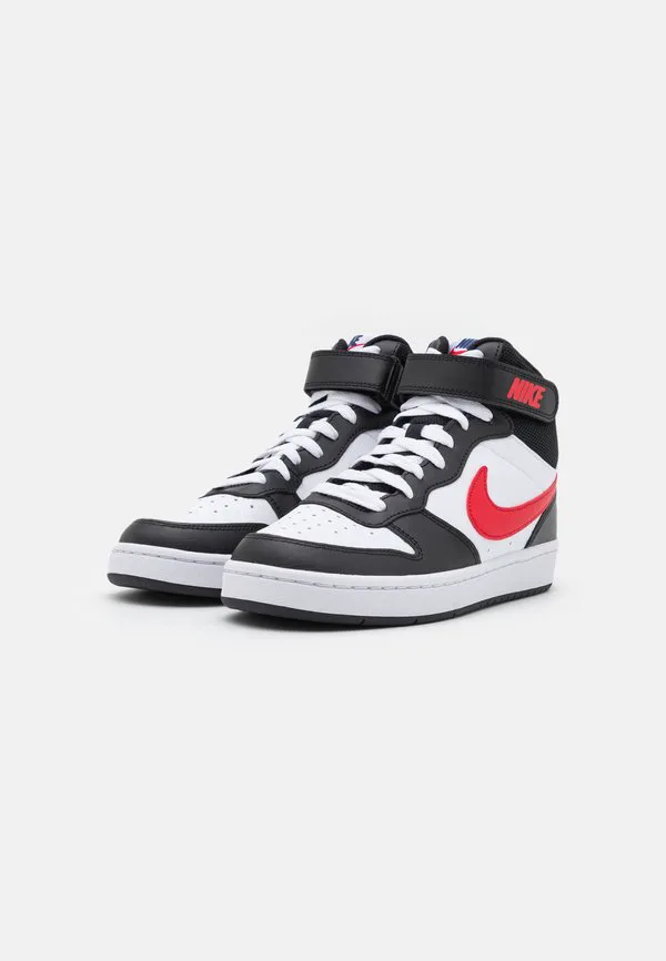 Court borough mid 2 унисекс высокие кроссовки Nike Sportswear, White/Black/University Red — фото 2