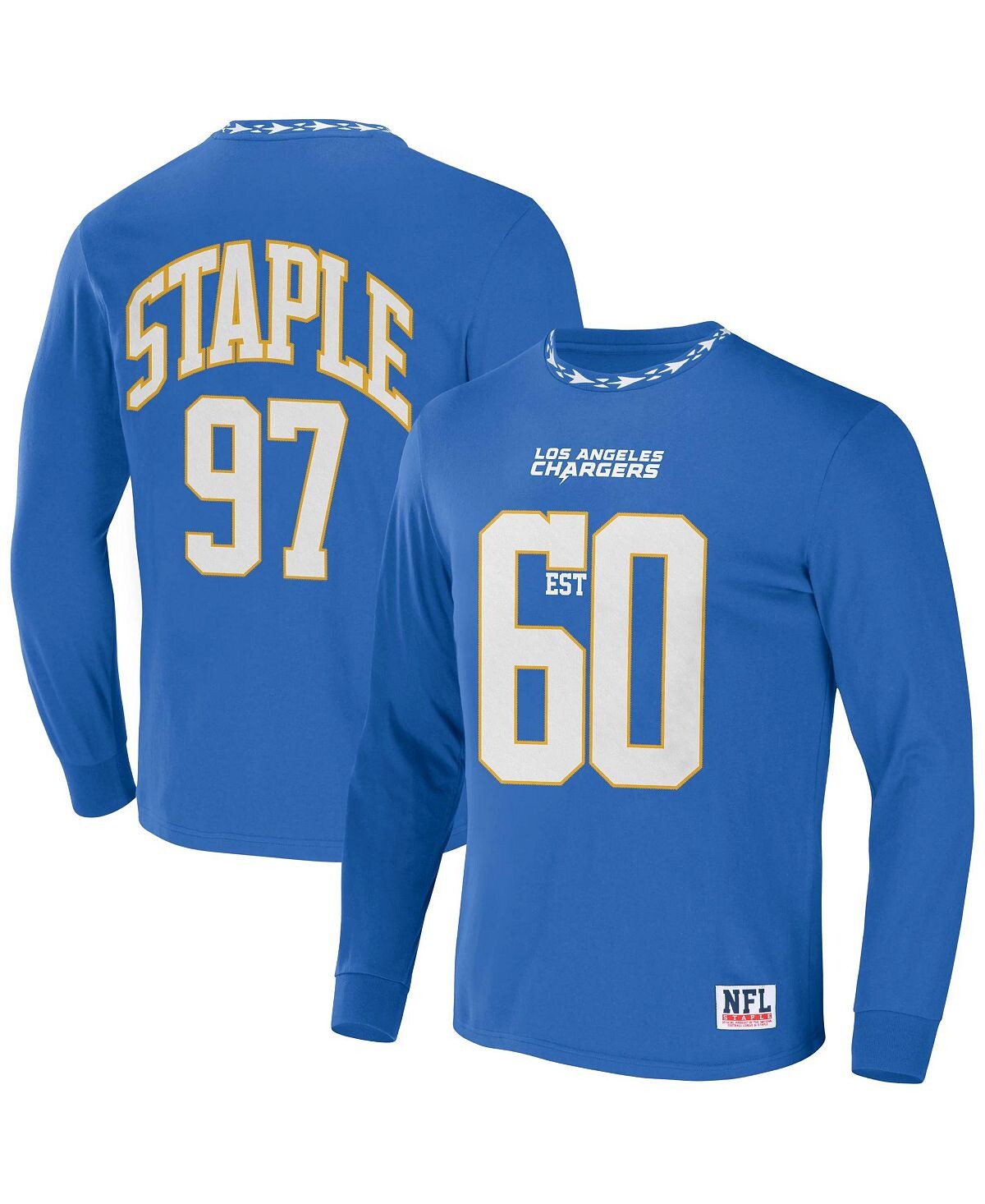 

Мужская футболка NFL X Staple Blue Los Angeles Chargers Core с длинным рукавом в стиле джерси NFL Properties