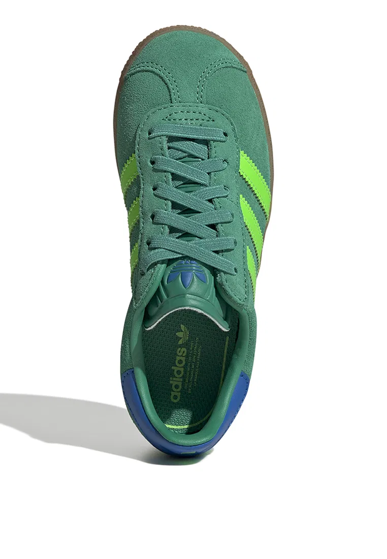 Кроссовки детские, на эластичных шнурках, Gazelle, бежевые Adidas — фото 4