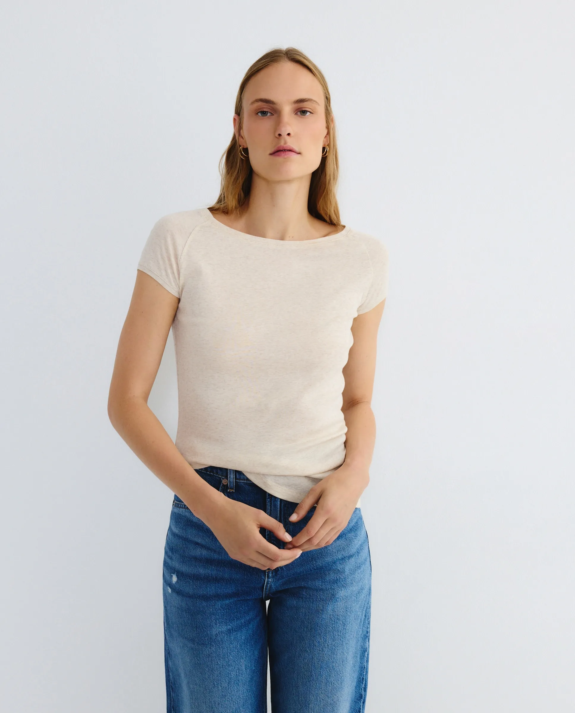 

Футболка с круглым вырезом и регланными короткими рукавами Boss Orange, пастельно-розовый