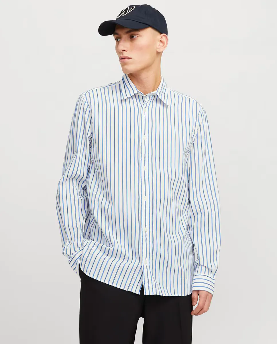 

Мужская рубашка в полоску с длинными рукавами Jack & Jones, бежевый