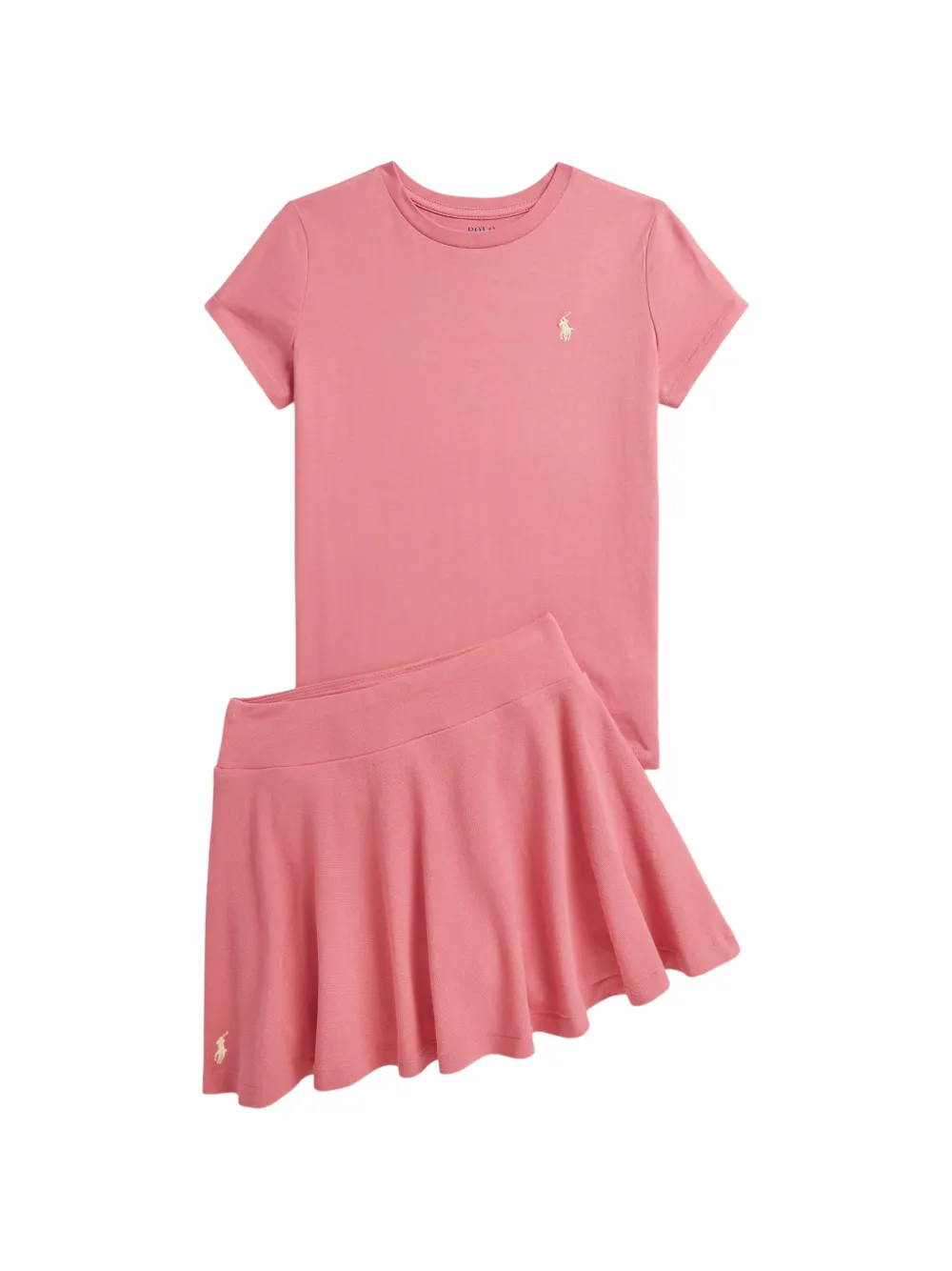 Футболка с вышитым логотипом Polo Ralph Lauren Kids, розовый — фото 3