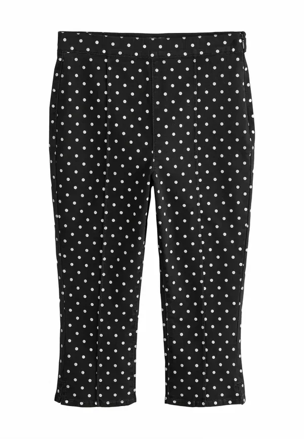 Брюки-капри Regular fit crop Next, black polka dot denim, черный в горошек — фото 4