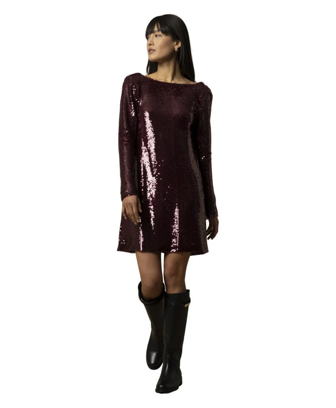 

Элегантное блестящее вечернее платье выше колена Kocca, красный