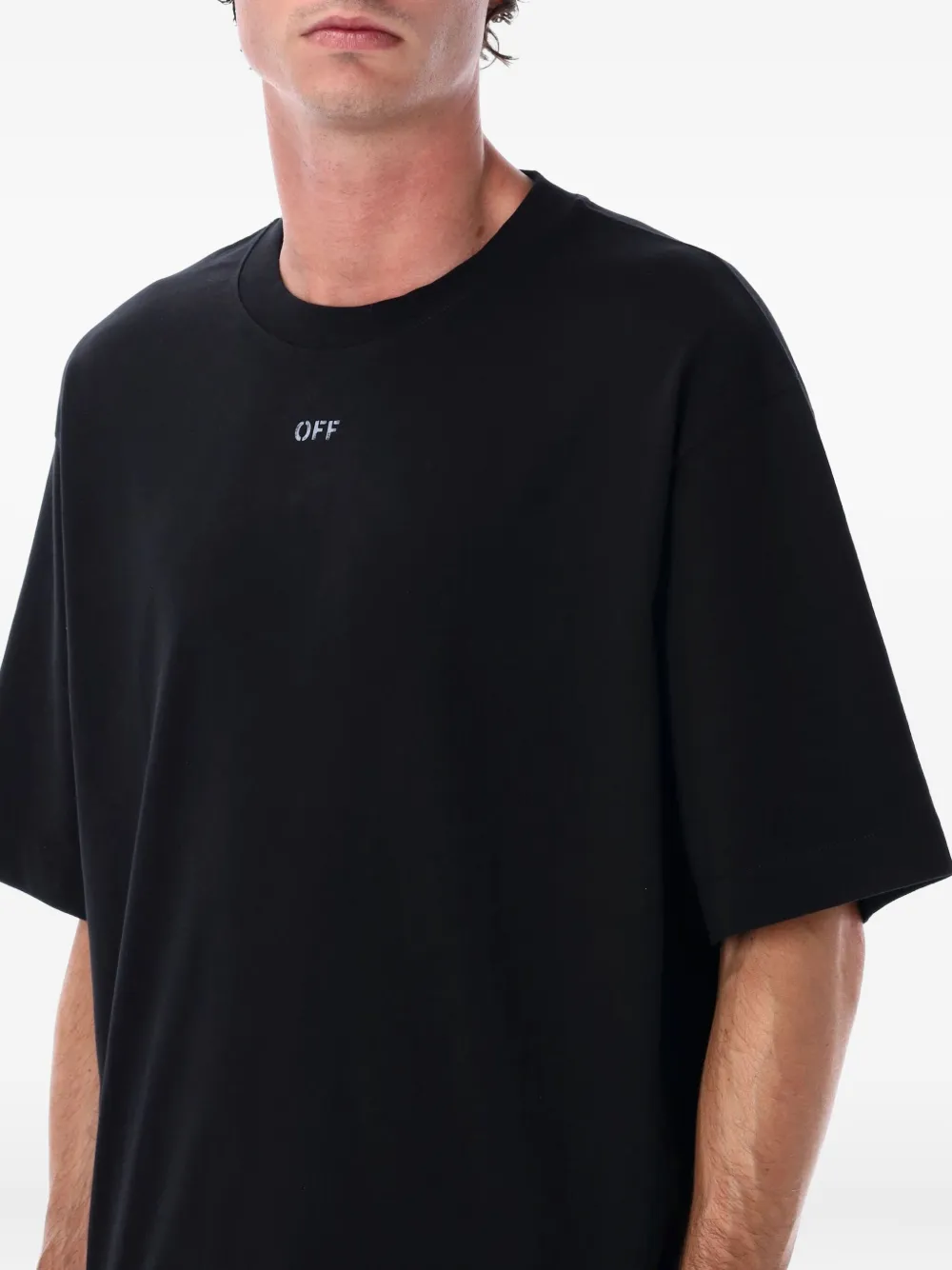Футболка с принтом-трафаретом в виде стрелы Off-White, черный — фото 3