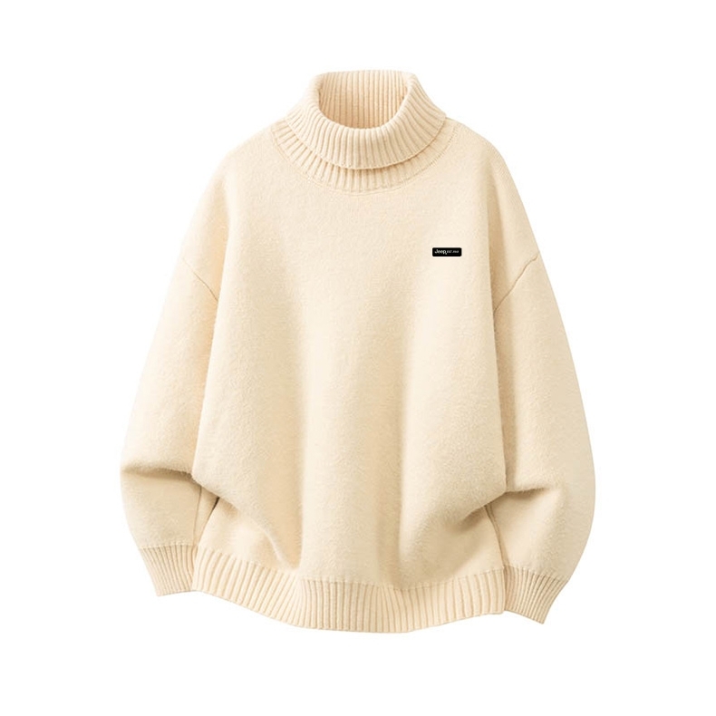 

ТТТолстый водолазный свитер унисекс Jeep, 米色【加绒加厚】