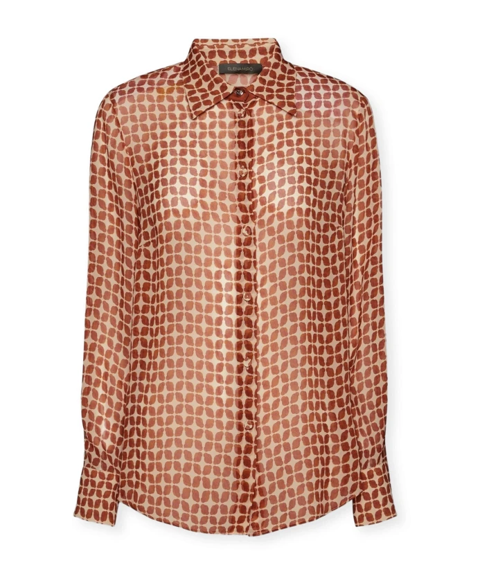 

Рубашка с геометрическим принтом Elena Mirã², коричневый