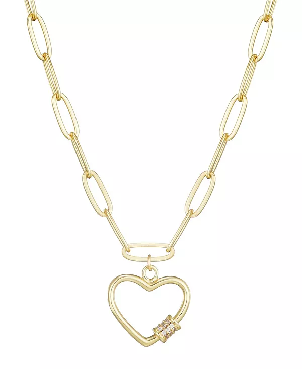 

Золотое ожерелье с карабином в форме сердца Adornia, gold