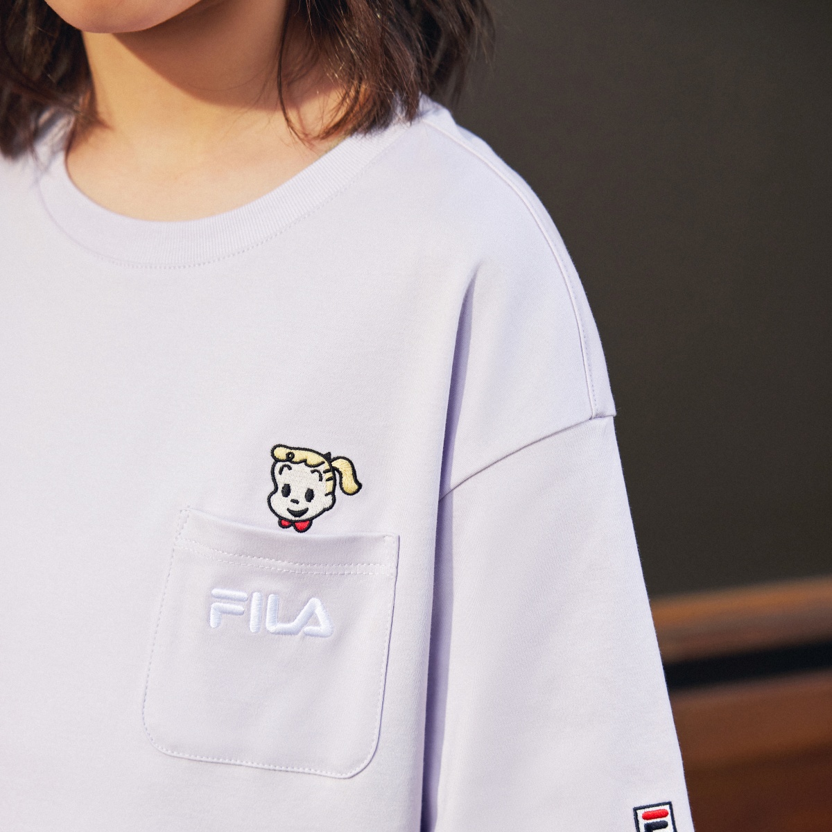 Футболка Sonic Wave Purple для подростков FILA KIDS, фиолетовый — фото 4