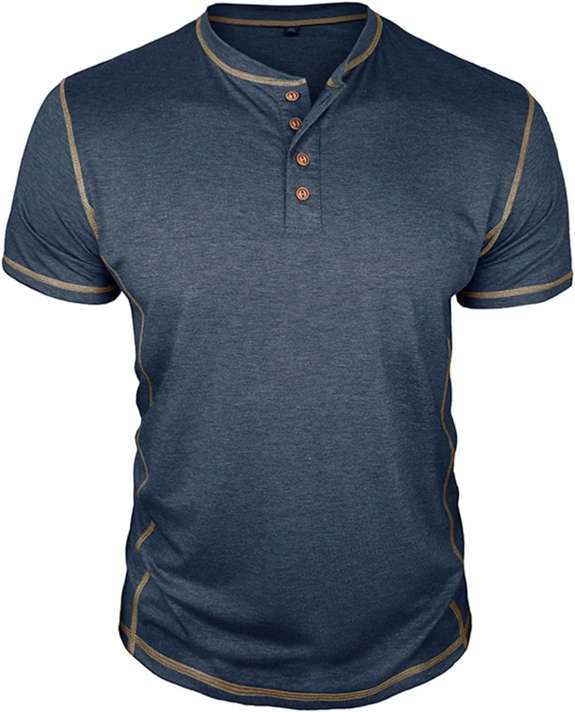 

Футболка Henley с коротким рукавом, летняя, легкая TXGMNA