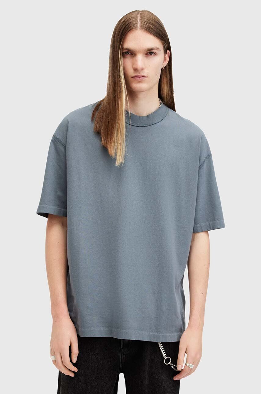 

Хлопковая футболка AllSaints ISAC SS CREW, синий