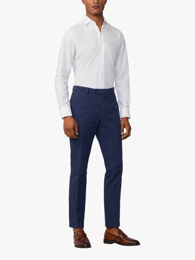 

Брюки-чиносы из льняной ткани kensington slim fit Hackett London, цвет Ink Blue