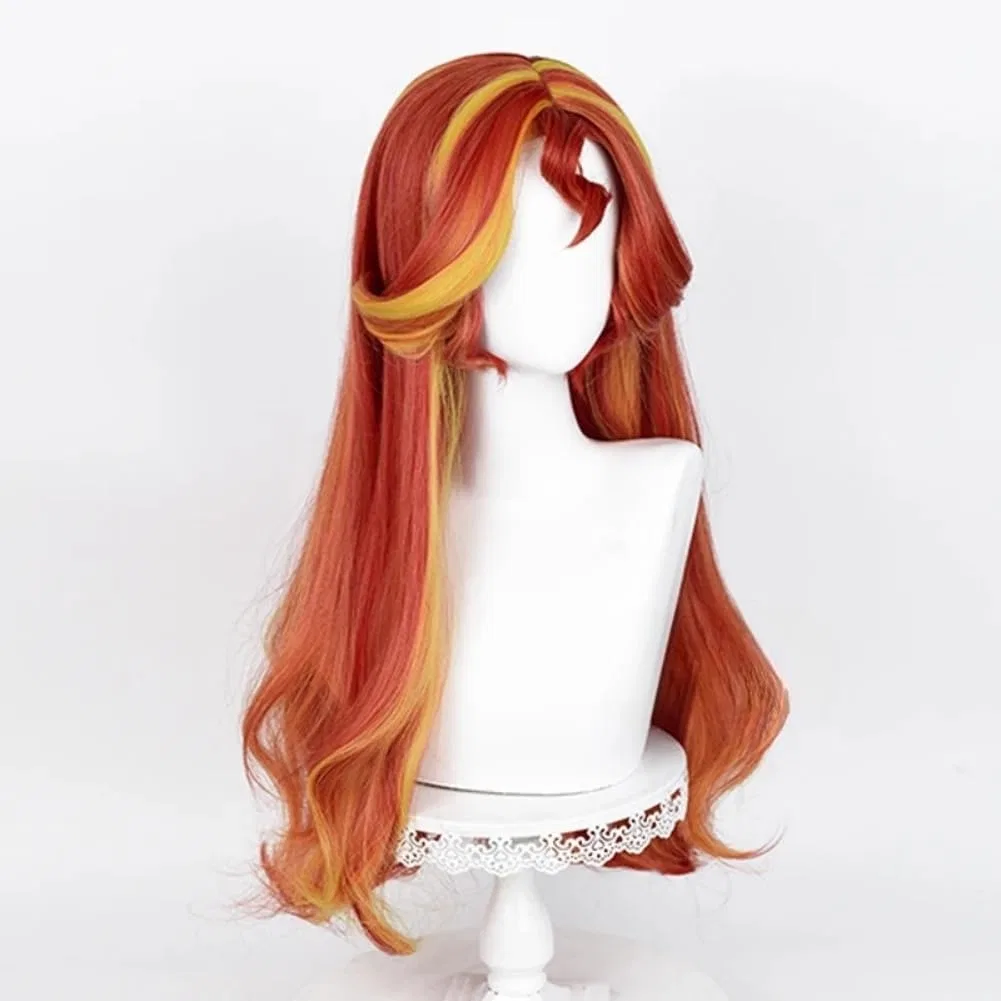 Парик для косплея «Sunset Shimmer» оранжево-красно-желтый Xingbiyou — фото 3
