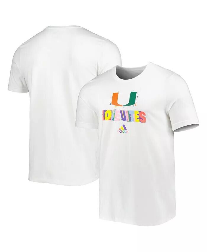 

Мужская белая футболка Miami Hurricanes Pride Fresh Adidas