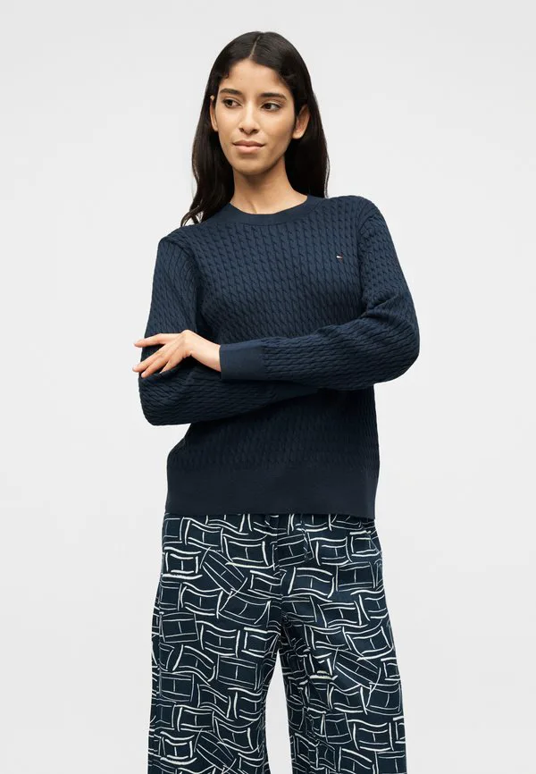 Свитер с круглым вырезом и косами Tommy Hilfiger, Dark Night Navy — фото 4