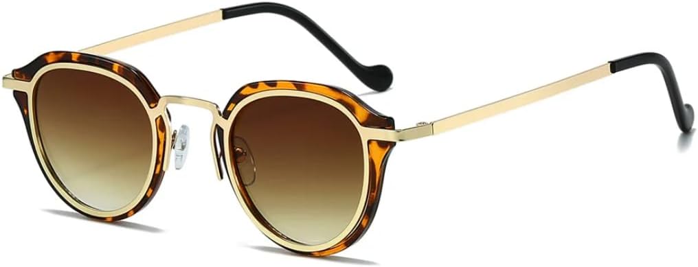 

Маленькие квадратные солнцезащитные очки для мужчин, оправа из сплава, прозрачные очки, модные солнцезащитные очки для мужчин и женщин с защитой от УФ-излучения UV400 UATXTAU, Leopard Brown