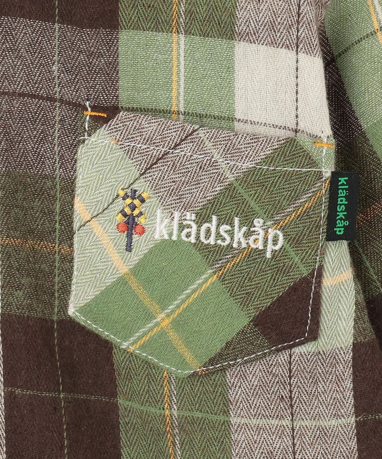 Детская клетчатая рубашка kladskap с вышивкой — фото 4