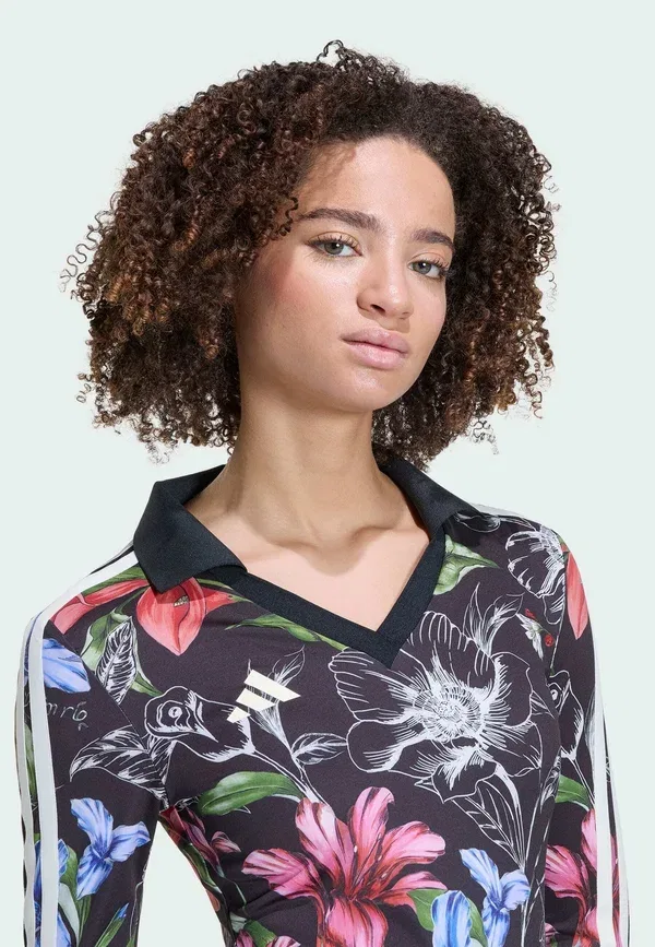 Топ Adidas x farm rio bodysuit long sleeved top Adidas Sportswear, черный/кремово-белый/мультиколор — фото 3