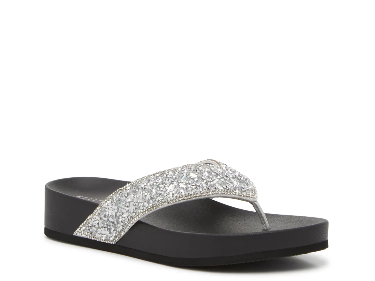 

Сандалии Litny Wedge Flip Flop Kelly & Katie, черный/серебряный/металлик