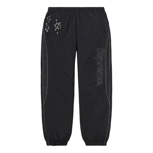 

Брюки aoi glow-in-the-dark track pants 'black white' Supreme, черный