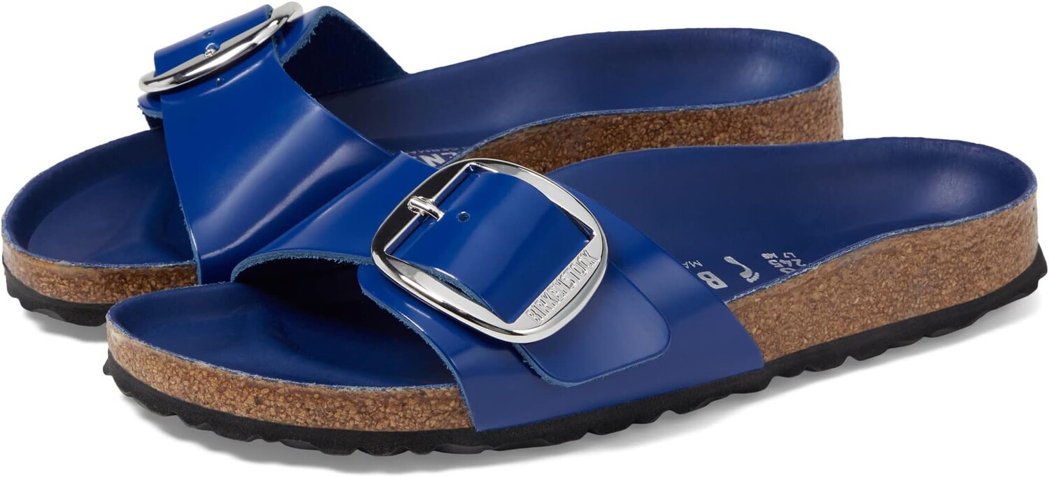 

Сандалии Birkenstock Madrid Big Buckle High Shine, цвет Cobalt
