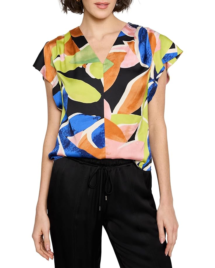 

Топ NIC+ZOE Mega Blooms Flutter Woven Top, цвет Green Multi