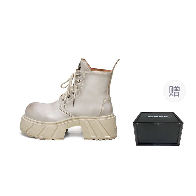 SMFK Женские ботинки Martin Boot в цвете Снежная гора белый с магнитной коробкой для хранения, цвет Snow Mountain White-Comes with Magnetic Storage Box