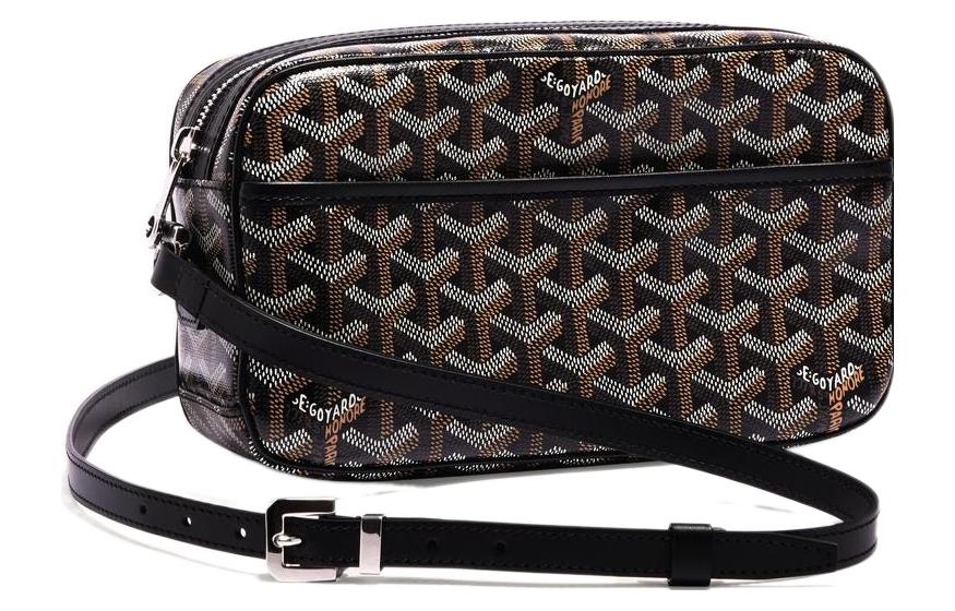

GOYARD Сумка-мессенджер Cap Vert из парусины с кожей, сумка для камеры, сумка на плечо, сумка через плечо, маленькая, унисекс, разноцветная