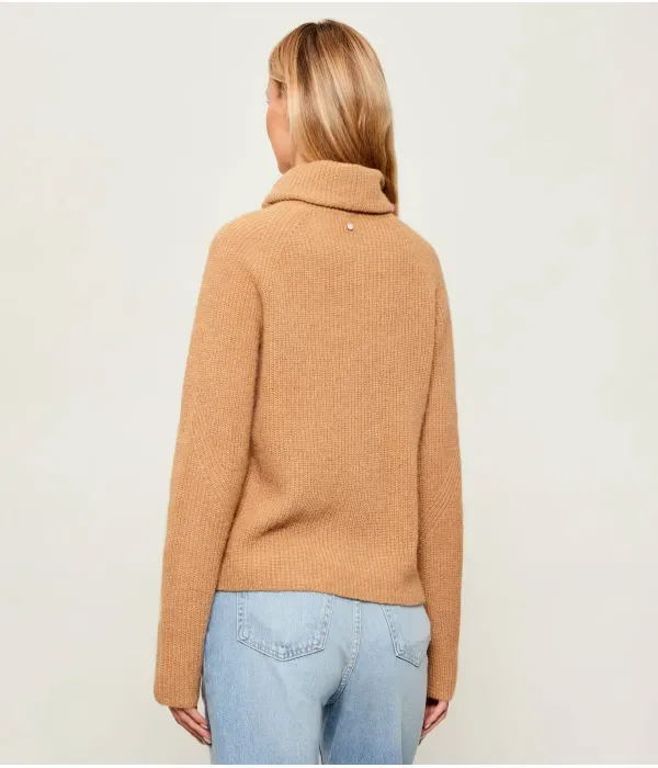 Шерстяная водолазка C_Falodina regular fit Boss Orange, коричневый — фото 3