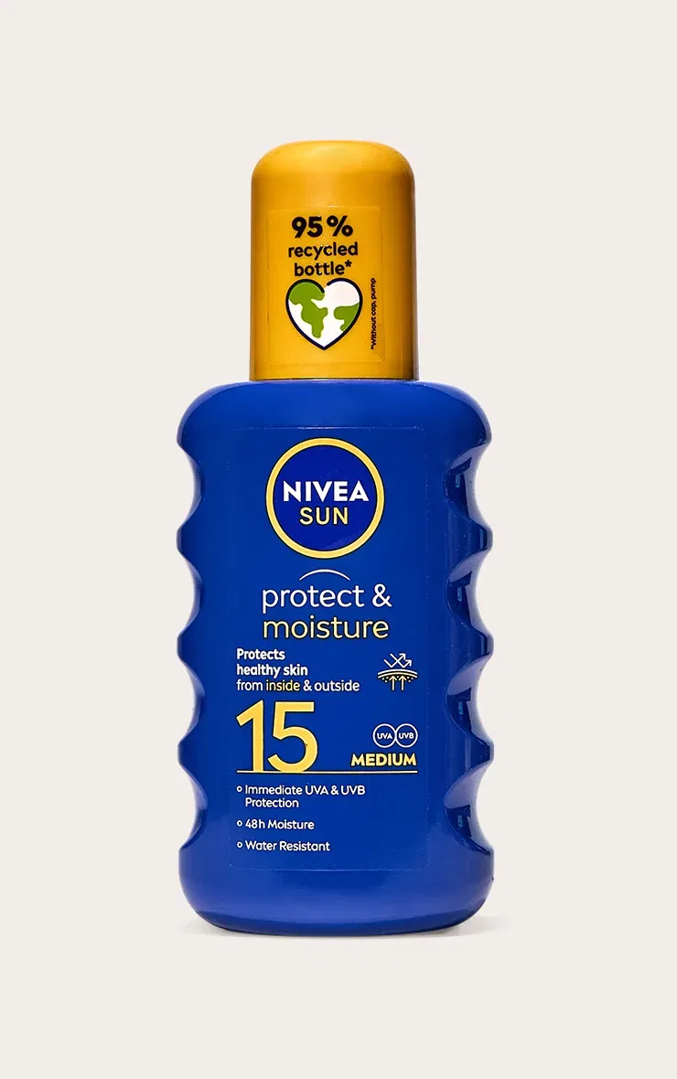 Спрей-лосьон для загара SPF 15 Nivea Prettylittlething, белый