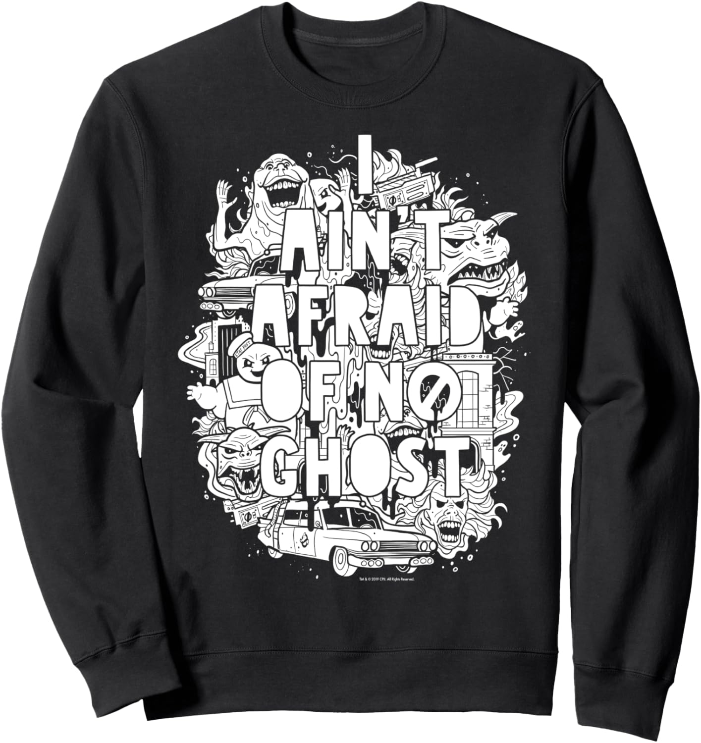 

Толстовка с коллажем «Охотники за привидениями не боятся» Ghostbusters, черный