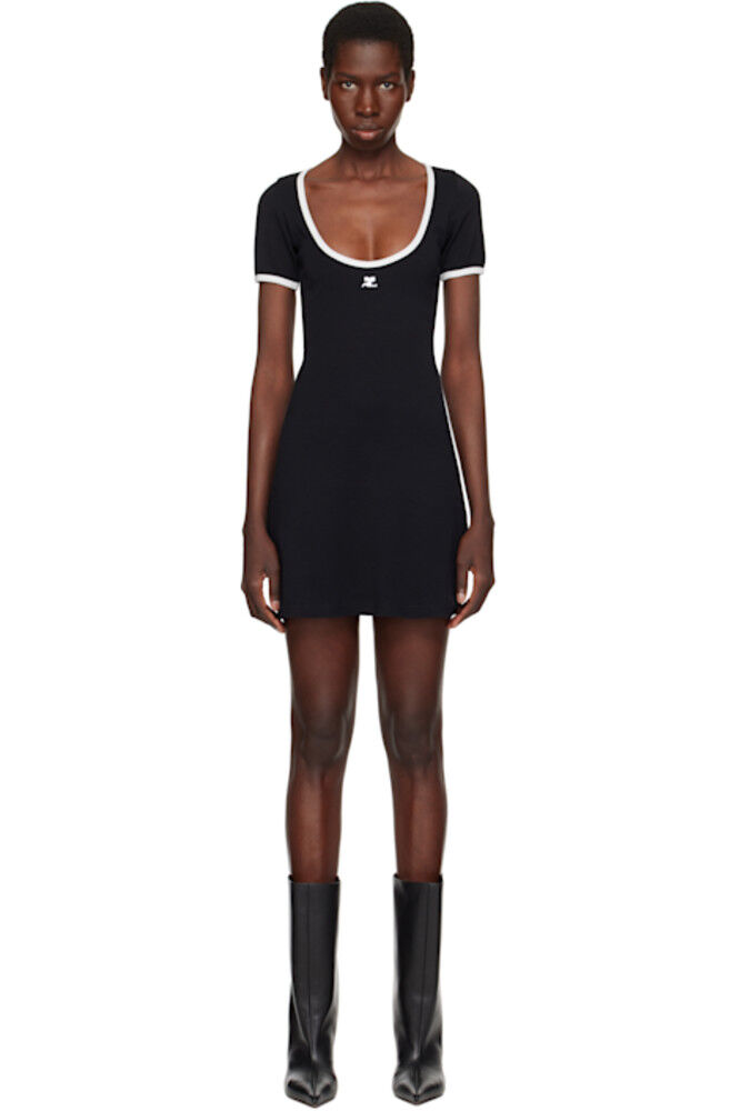 

Черное мини-платье Holistic Contrast Courrèges