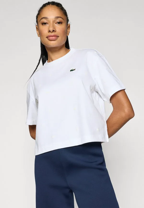 Футболка Lacoste Sport «Наследие», принт, белый — фото 4