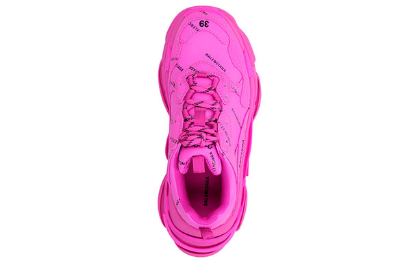 Кроссовки triple s sneaker 'all over logo - fuchsia' Balenciaga, розовый — фото 3