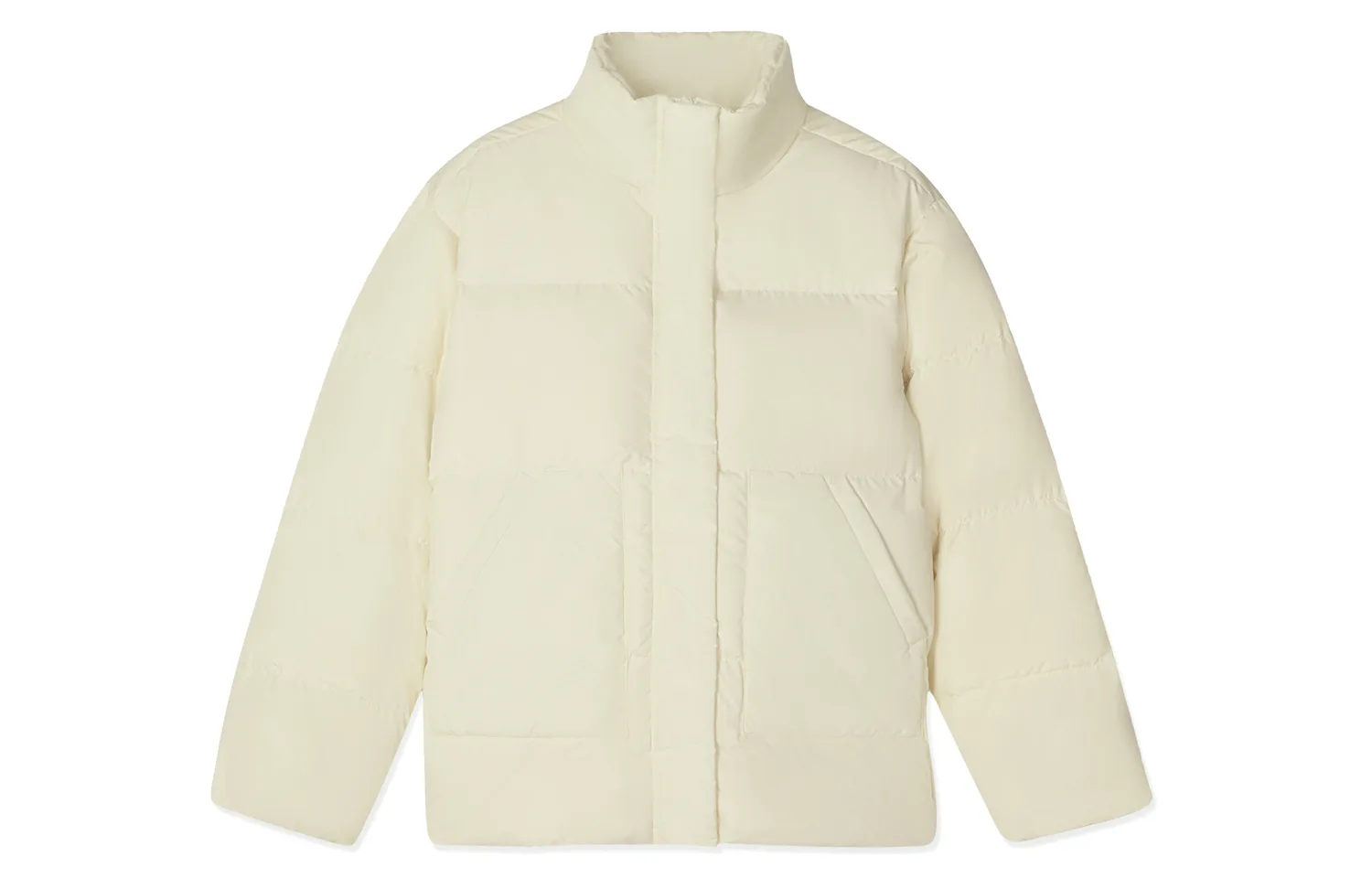 Levis Зимняя утепленная пуховая куртка женская Ivory с воротником стойкой