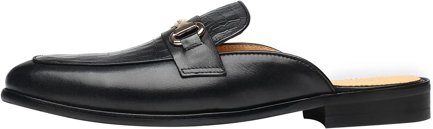 

Мужские лоферы ELANROMAN без задника, черные, из натуральной кожи, мюли, тапочки, обувь на легком надевании, черный