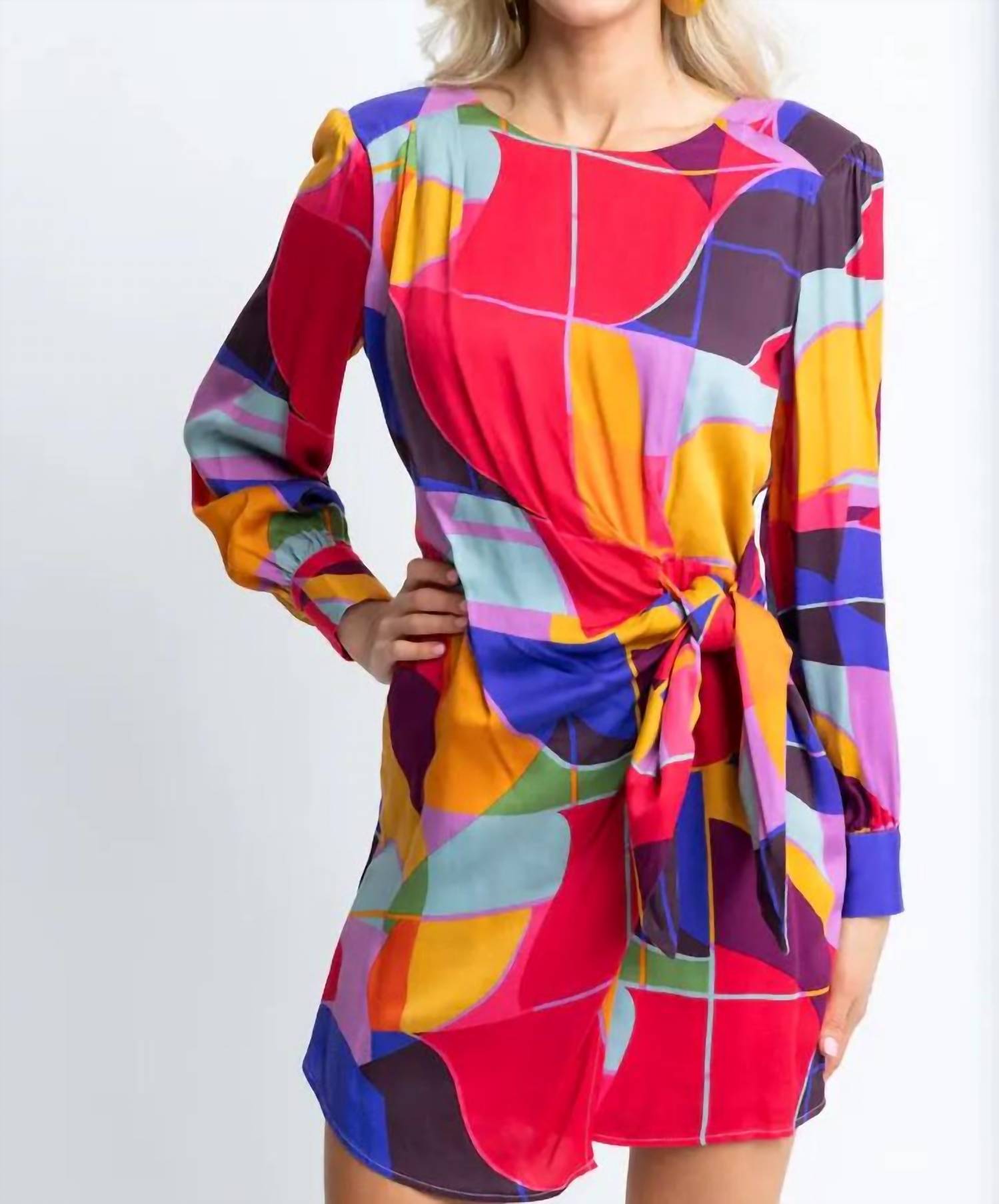 

Мозаичное платье-раппорт в синих оттенках Karlie