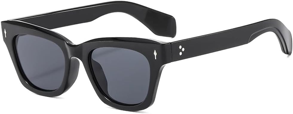 

Солнцезащитные очки в стиле ретро с квадратной оправой «кошачий глаз» для женщин, с декором в виде заклепок, для мужчин, для активного отдыха и повседневной носки, защита от УФ-излучения UV400 UJNHGQ, C1