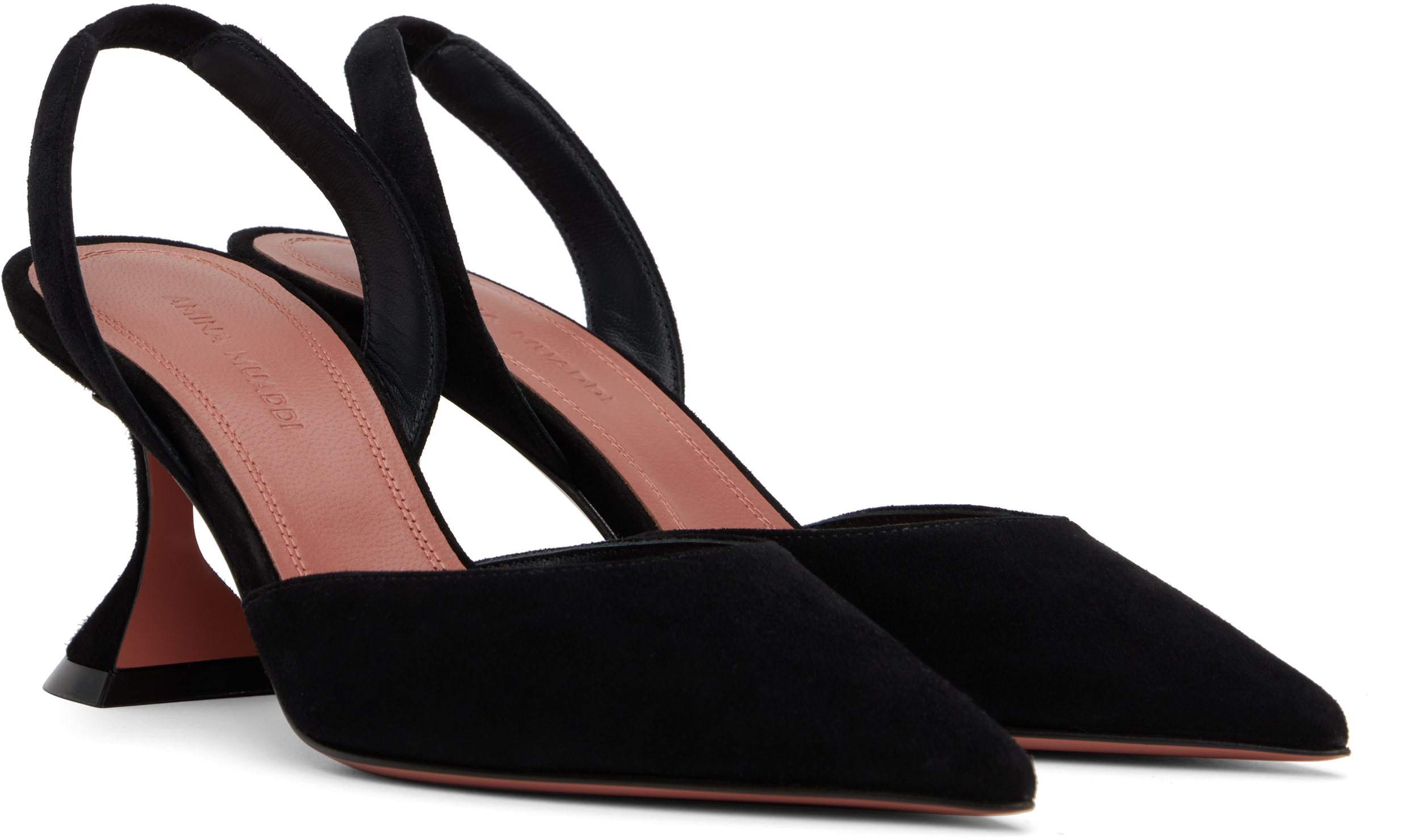 Замшевые туфли Holli Sling 70 на каблуках Amina Muaddi — фото 4
