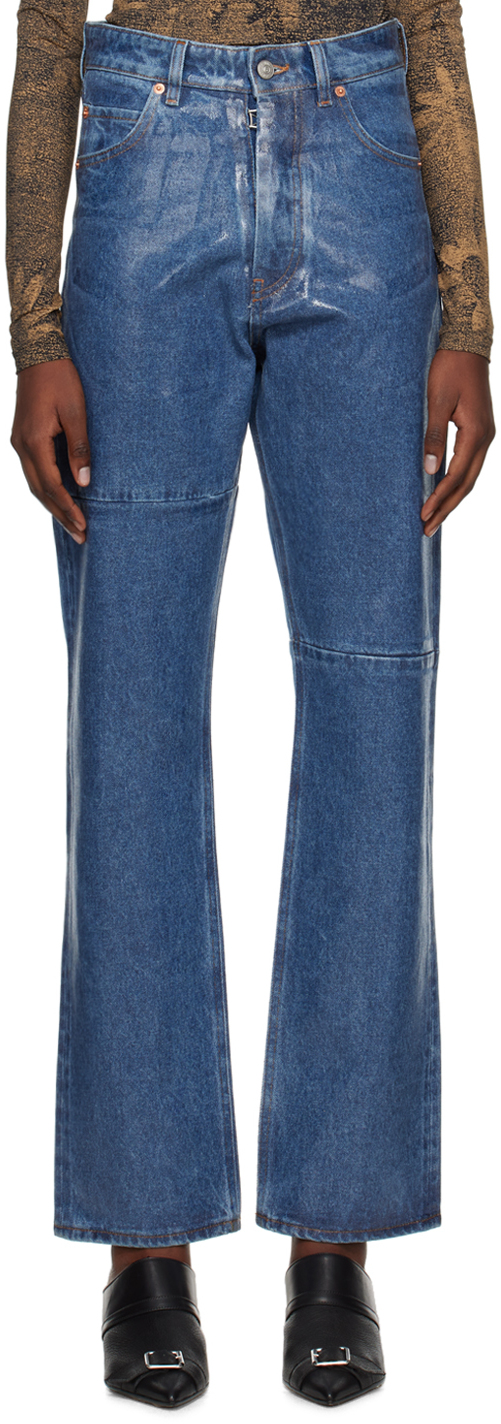 

Джинсы с покрытием цвета индиго MM6 Maison Margiela