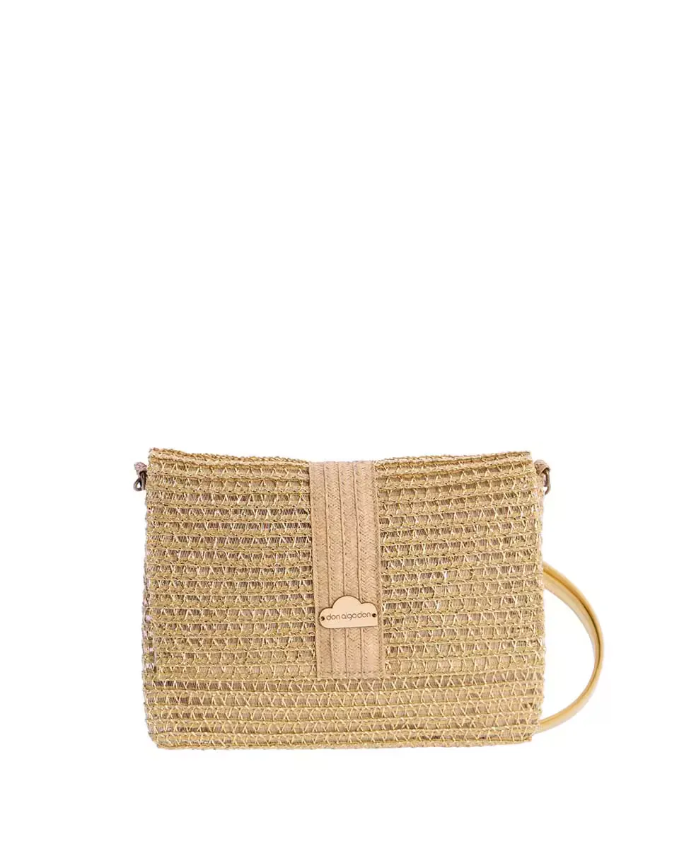 

Женская сумка через плечо золотистого цвета на молнии Don Algodón, золотой