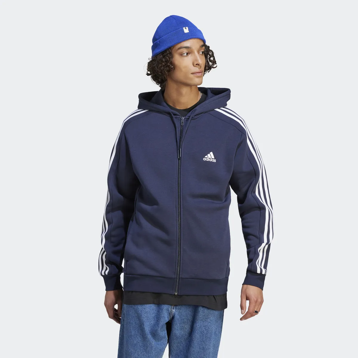

Толстовка Adidas Sportswear с капюшоном "ESSENTIALS 3-STRIPES HOODED JACKET", цвет Legend Ink