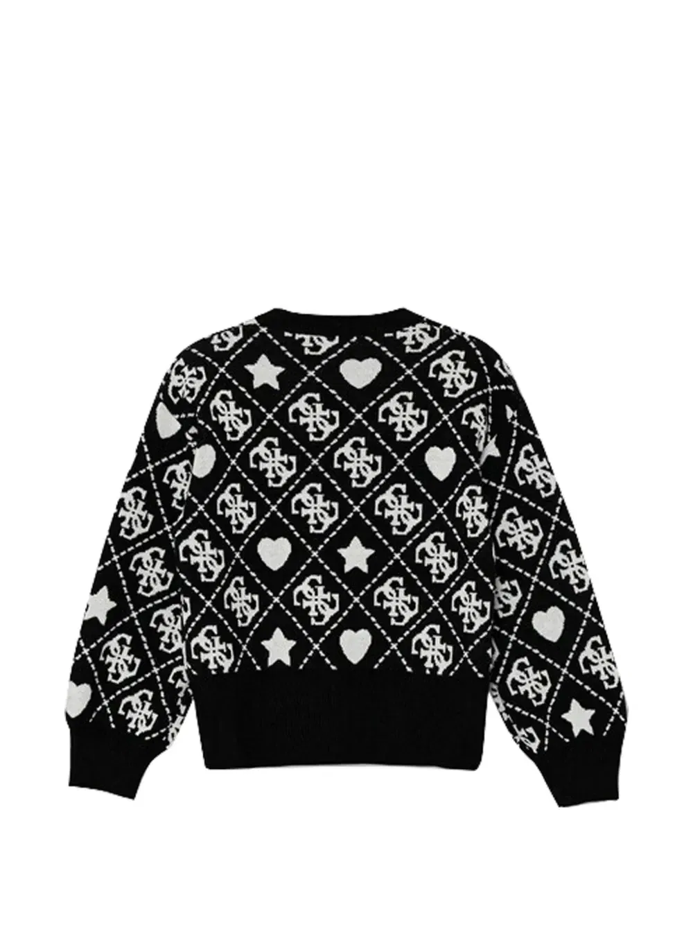 Джемпер с жаккардовым узором GUESS Kids, черный — фото 2