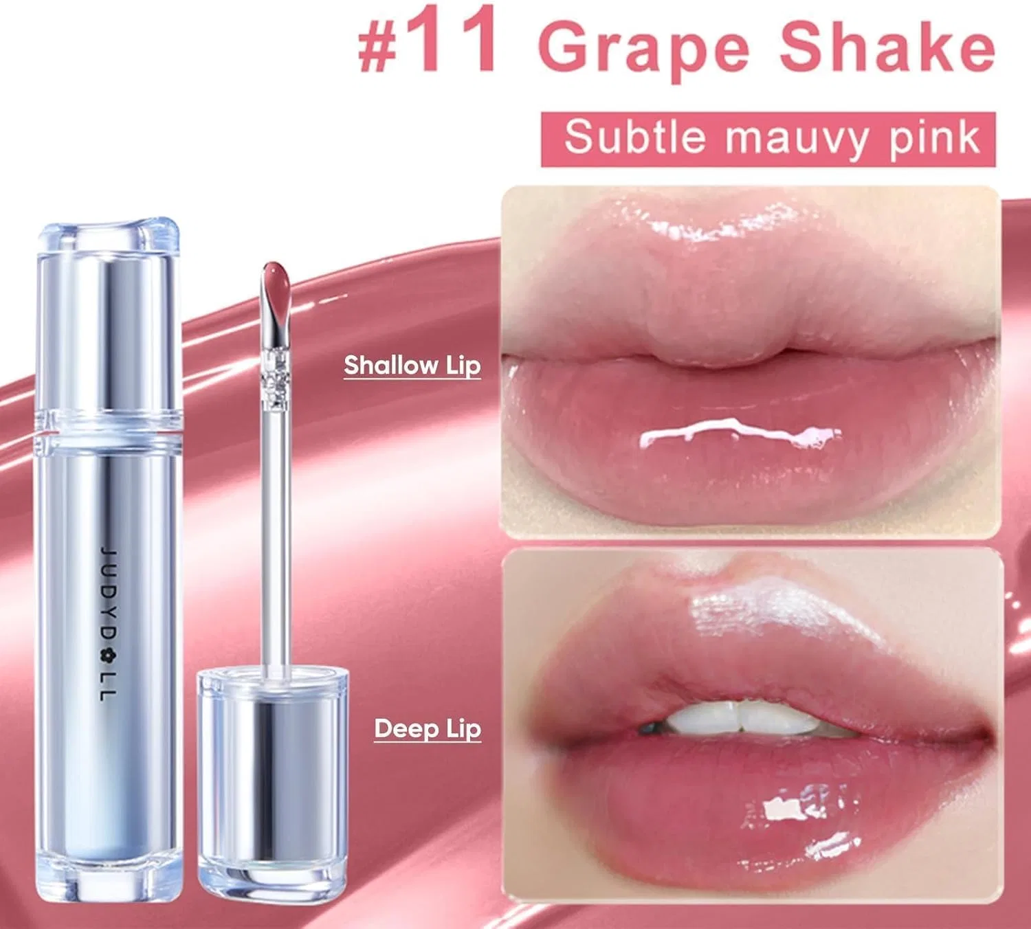 Блеск для губ JUDYDOLL Ice Watery Lip Gloss, оттенок 11 Grape Shakes, 2.5 мл — фото 4