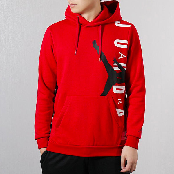 Толстовка Air Jordan Large logo Fleece Lined Pullover Athleisure Casual Sports Basketball Red, красный — фото 4