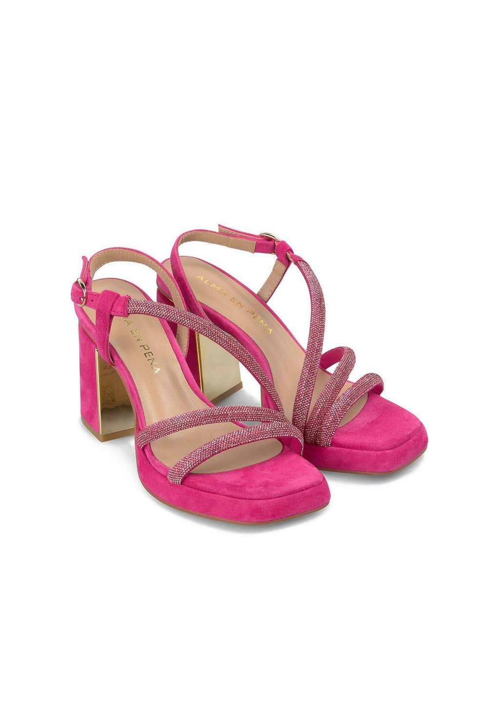 Босоножки на платформе CON ANCHO Y CIERRE CON HEBILLA Alma en Pena, цвет Fucsia Jaspeado — фото 3
