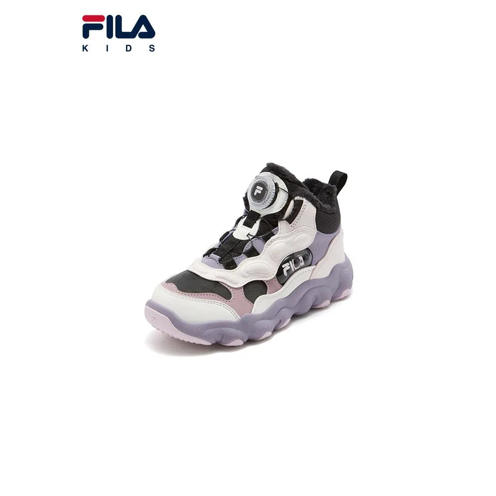 Детские повседневные кроссовки mid-top из искусственной кожи и текстиля SEASON FSW FILA, Black/Snow-FBS — фото 4