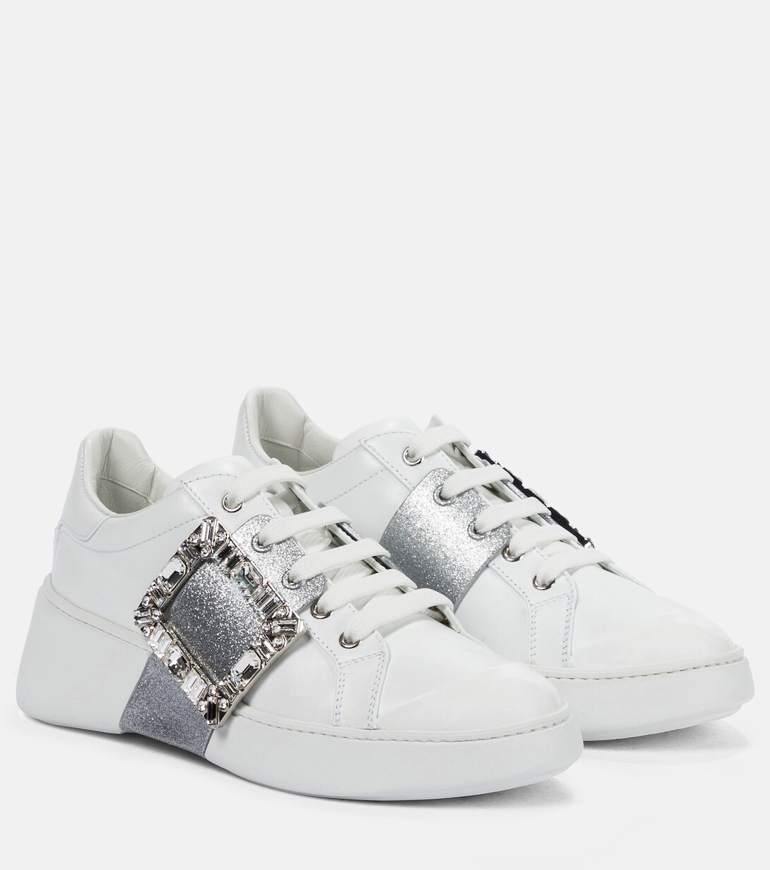 Кроссовки Viv' Skate из кожи Roger Vivier, белый