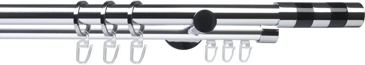 

Карниз Liedeco "Готовый комплект 20 мм Piano Murcia", 2 направляющие, фиксированный размер, карниз в сборе 120 см, Ø 20 мм, цвет chromfarben